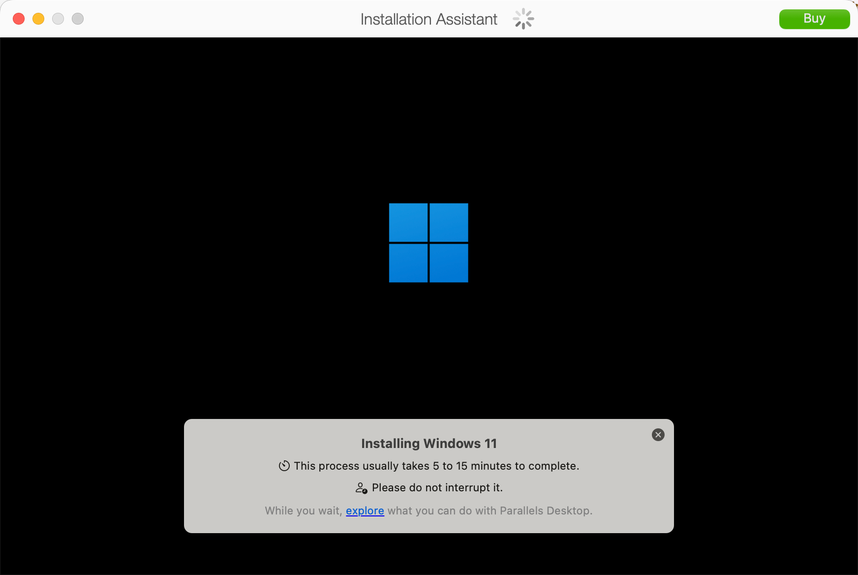 Installing Windows 11 in Parallels Desktop