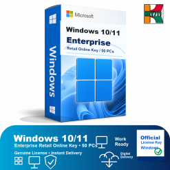 Windows 10/11 Enterprise Retail Online Key - 50 PC | Genuine License & Lifetime Activation key | Buy at Cheap Price