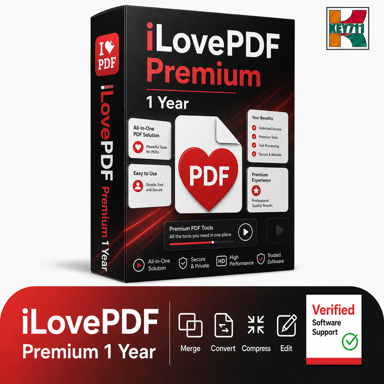 iLovePDF – PDF Editor & Reader Premium Version | -All devices | 1 Year Premium Account